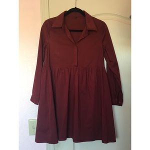 SHEIN Red Button Up Dress